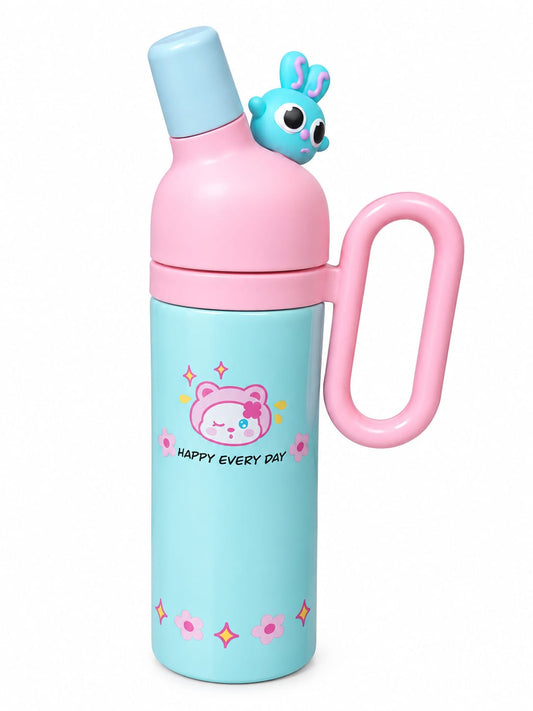 This is a cute cartoon-themed kids insulated vacuum water bottle designed for school, travel, and daily use.
